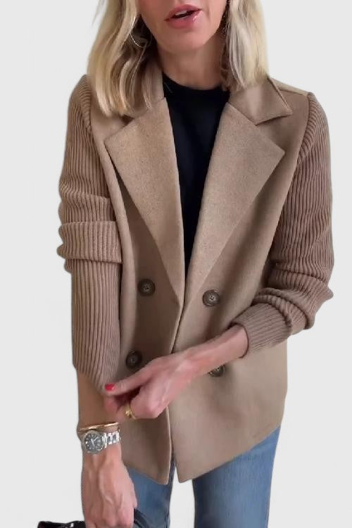 Sophie | Damen Blazer mit Knöpfen und Strickärmeln