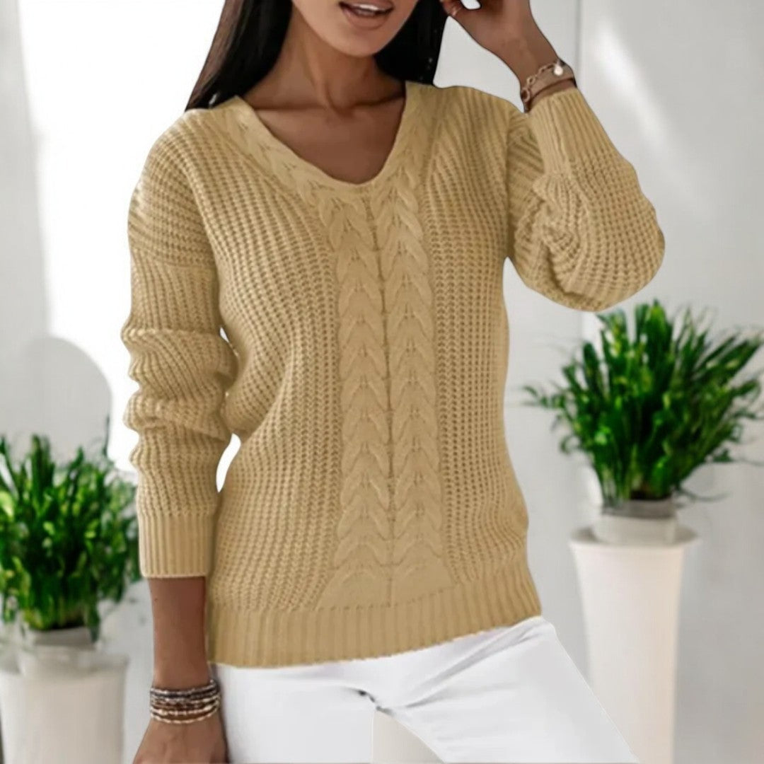 Elin | Klassischer Strickpullover für Damen mit Rundhalsausschnitt