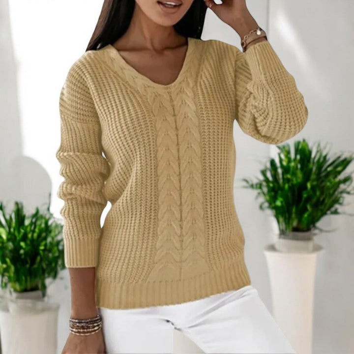 Elin | Klassischer Strickpullover für Damen mit Rundhalsausschnitt