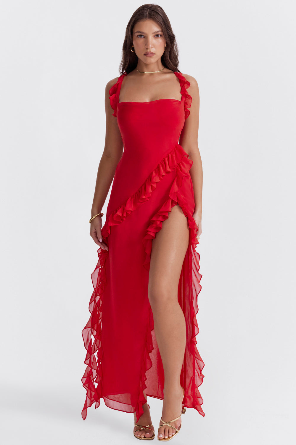 Laurine | Elegantes Maxikleid für Damen mit eckigem Ausschnitt