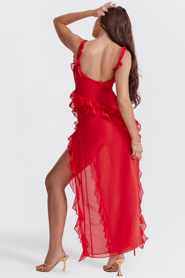 Laurine | Elegantes Maxikleid für Damen mit eckigem Ausschnitt