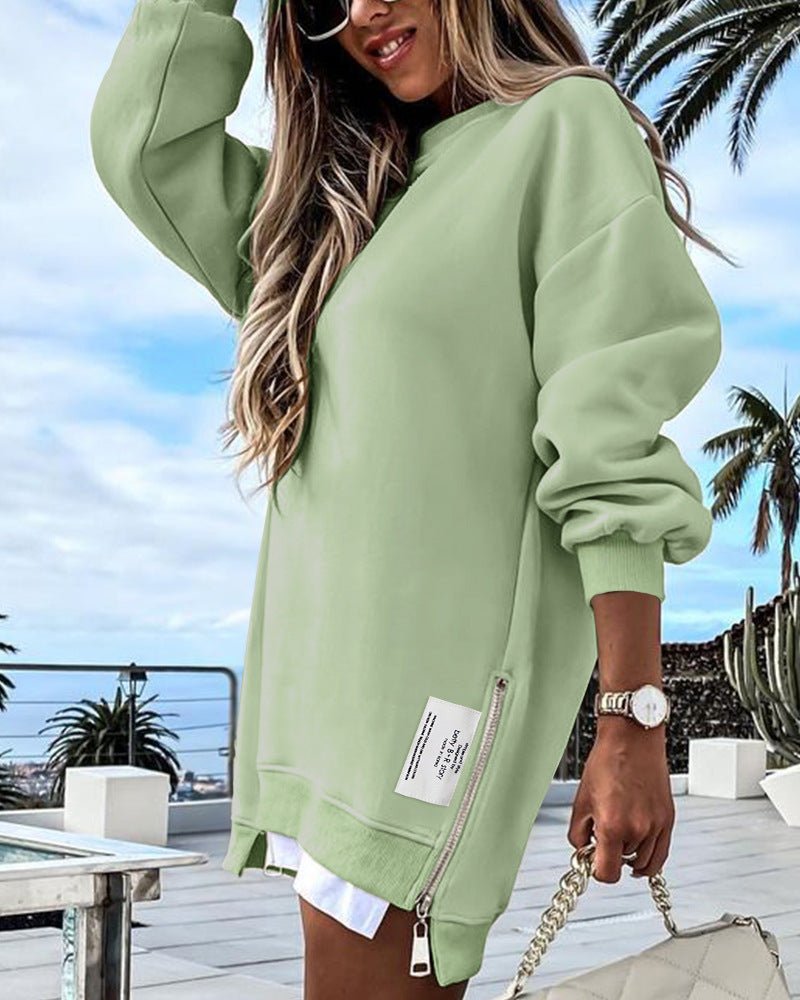 Luna | Kurzpullover in einfarbig für Damen mit Rundhalsausschnitt