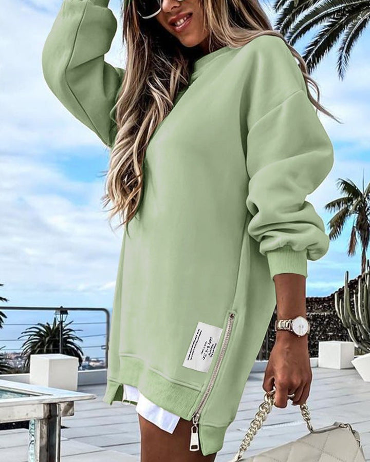 Luna | Kurzpullover in einfarbig für Damen mit Rundhalsausschnitt