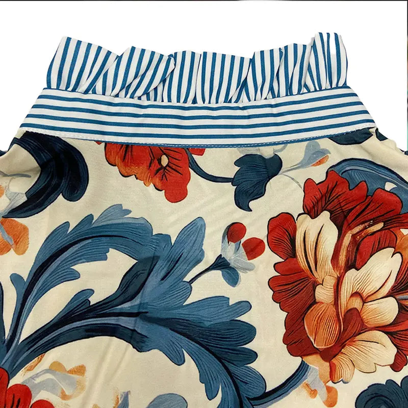 Serenity | Klassische Vintage Blumenmuster Bluse für Damen