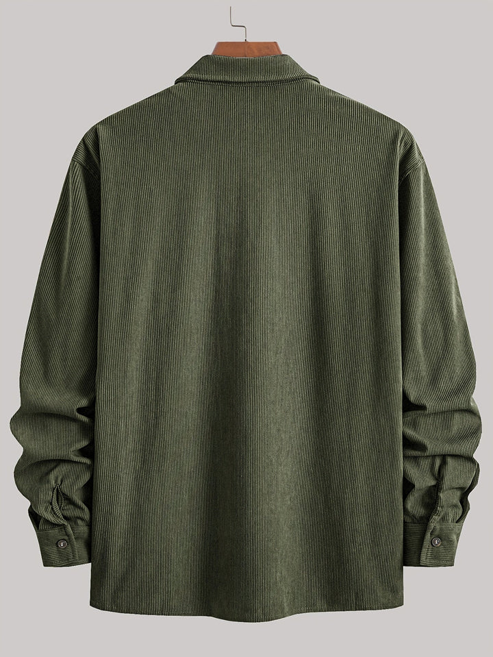 Lukas | Herren Langarm-Overshirt mit Knöpfen und Taschen
