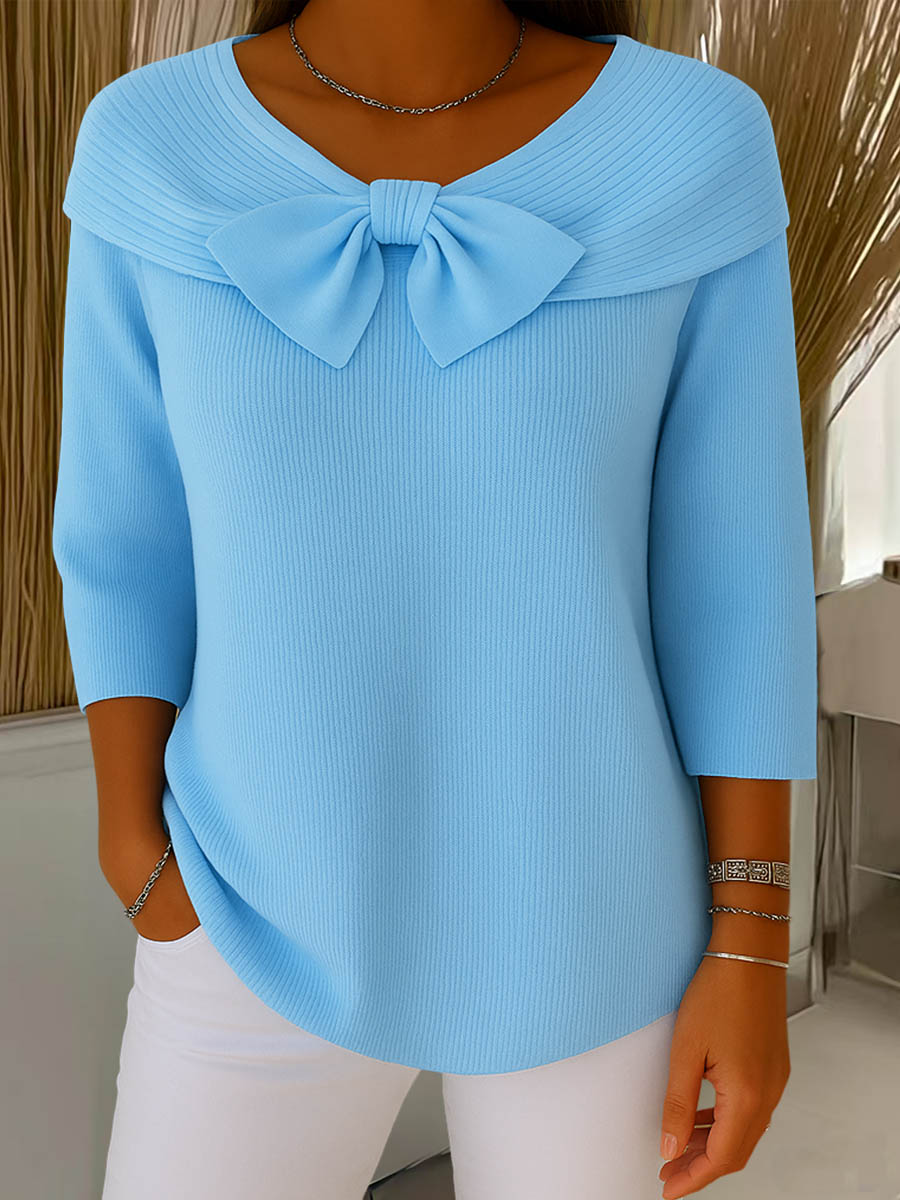 Helen | Eleganter Strickpullover für Damen mit Schleifendetail