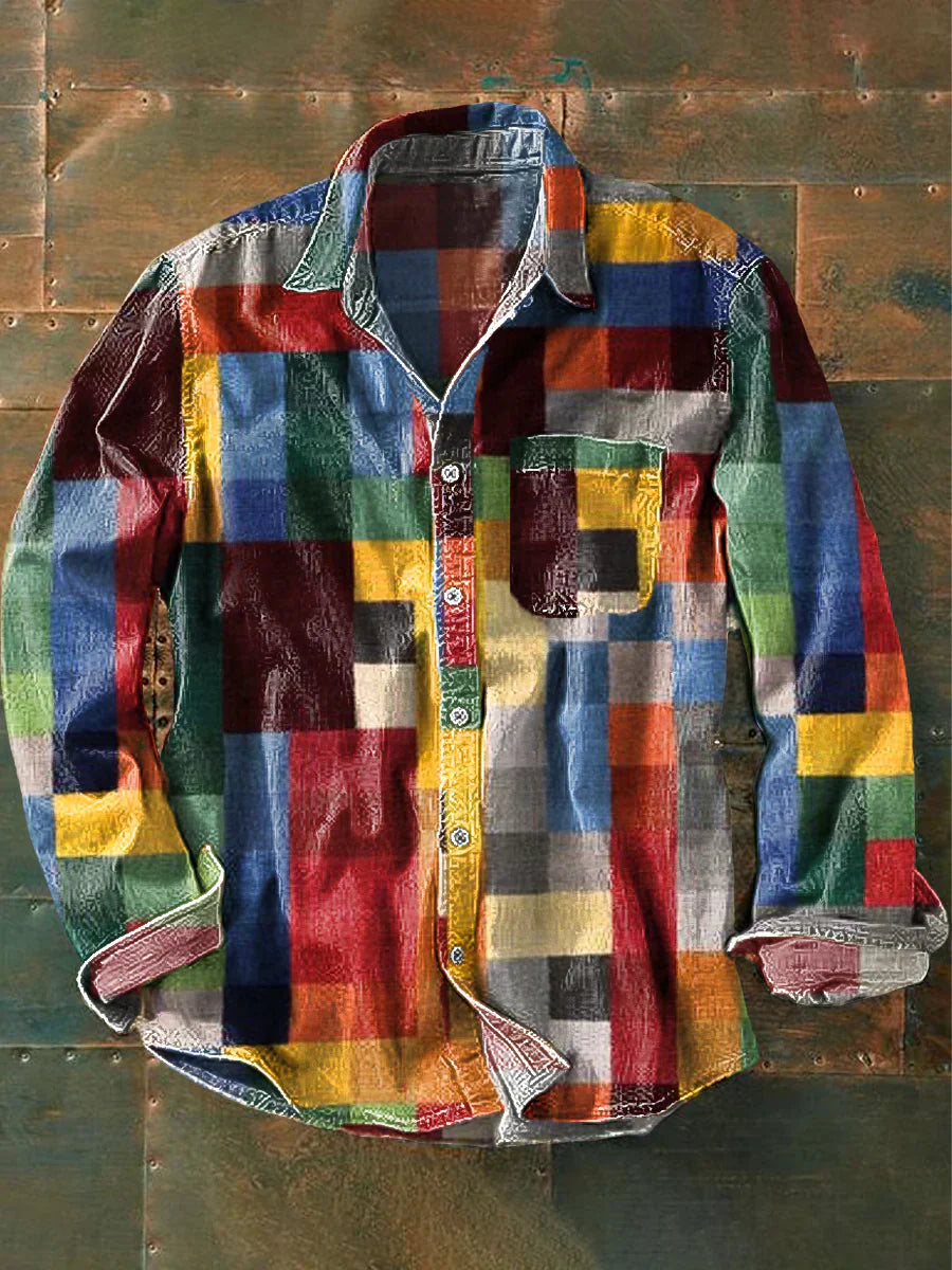 Mika | Unisex-Hemd im Vintage-Karomuster mit langen Ärmeln