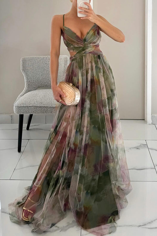 Valerie | Elegantes Florales Maxikleid für Damen mit V-Ausschnitt