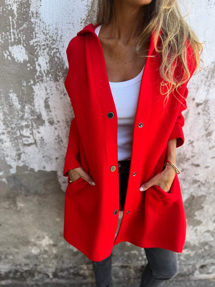 Luigia | Lässige Einreihige Kapuzenjacke für Damen mit langen Ärmeln