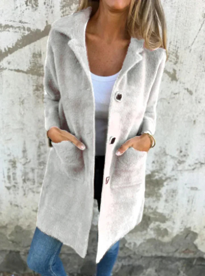 Alice | Lässiger Dicker Mantel für Damen mit Aufschlägen