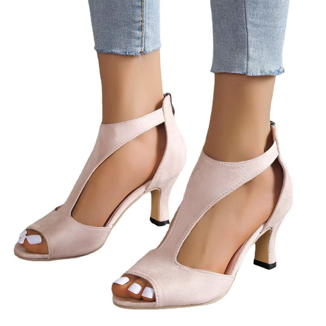 Hinterreißverschluss Fischarme Heelschuhe für Damen
