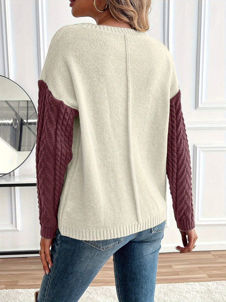 Mara | Damen Pullover mit Tasche und Rundhalsausschnitt