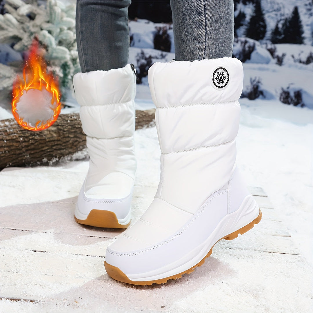 Premium Winterstiefel für Damen bis zur Wade mit flachem Absatz