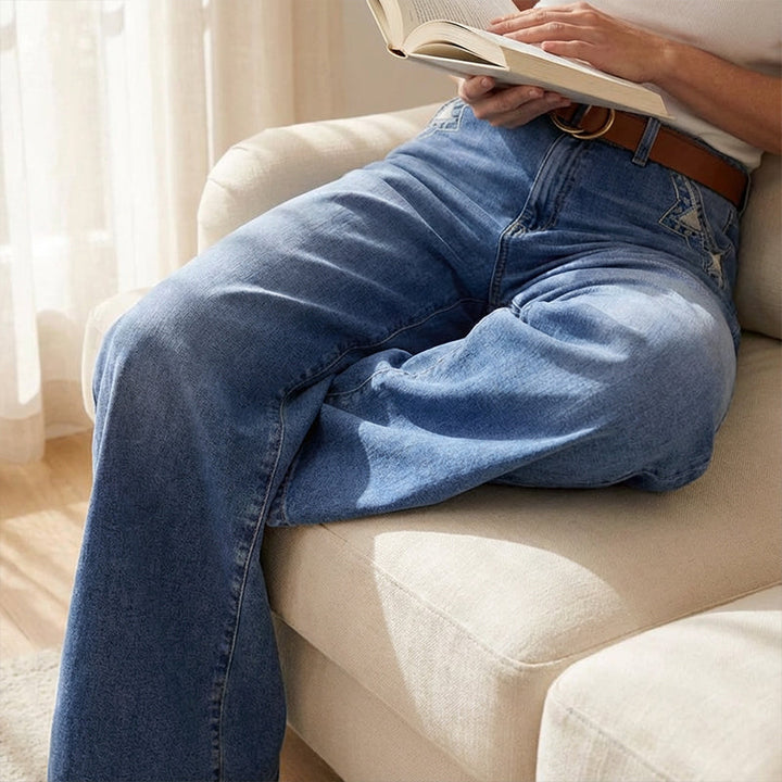 Retro Hochtaillierte Weite Jeans für Damen mit hohem Bund