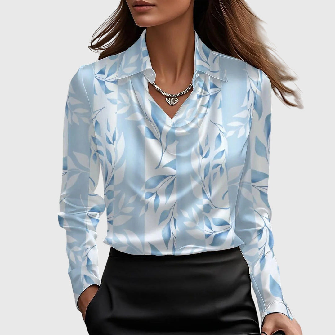 Brooklyn | Elegante Bluse für Damen mit V-Ausschnitt und langen Ärmeln