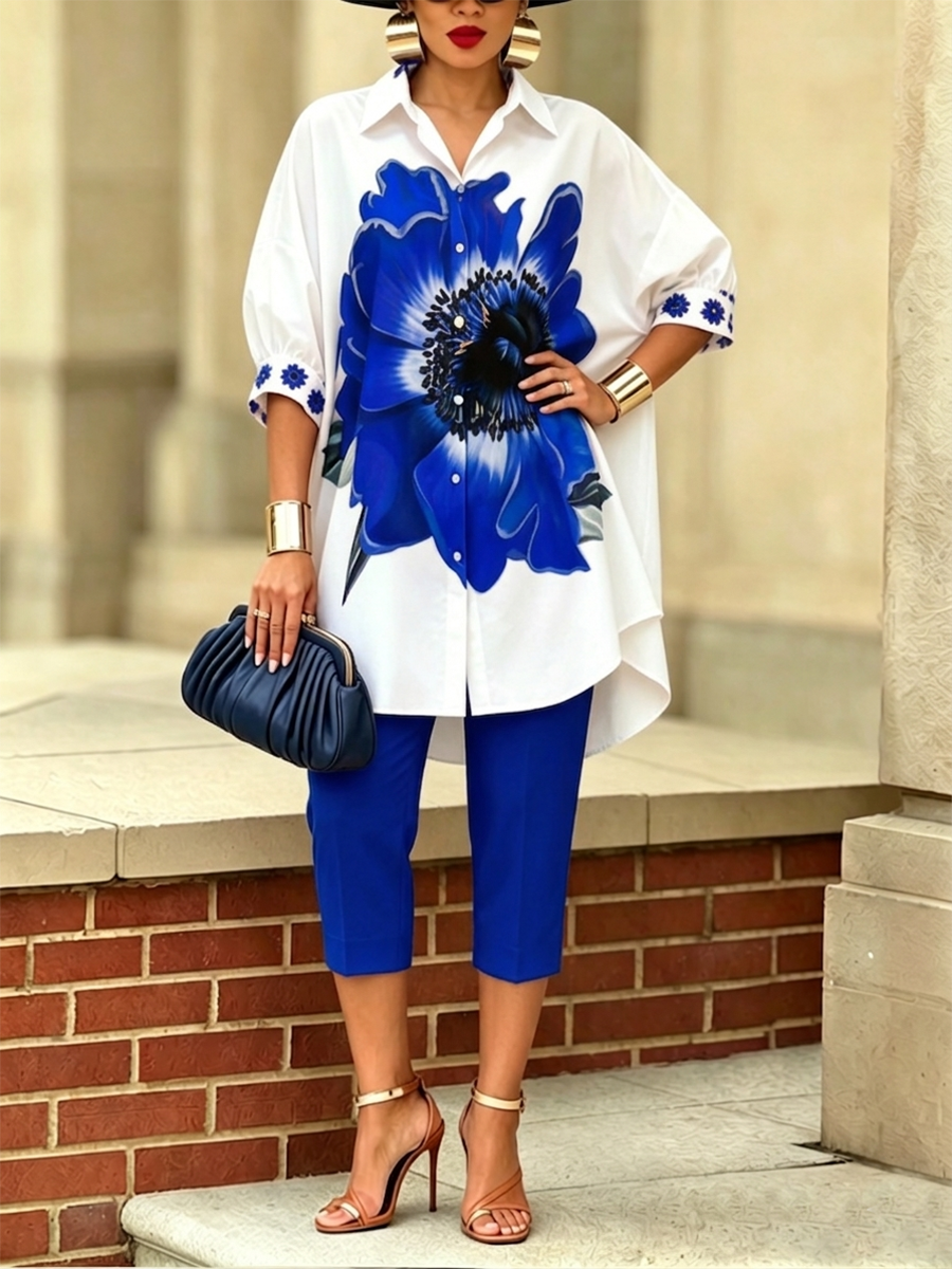 Damen Zweiteiliges Set mit Floralprint | Eleganter Moderner Stil