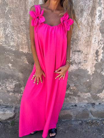Stacey | Geblümtes Maxikleid für Damen mit U-förmigem Ausschnitt