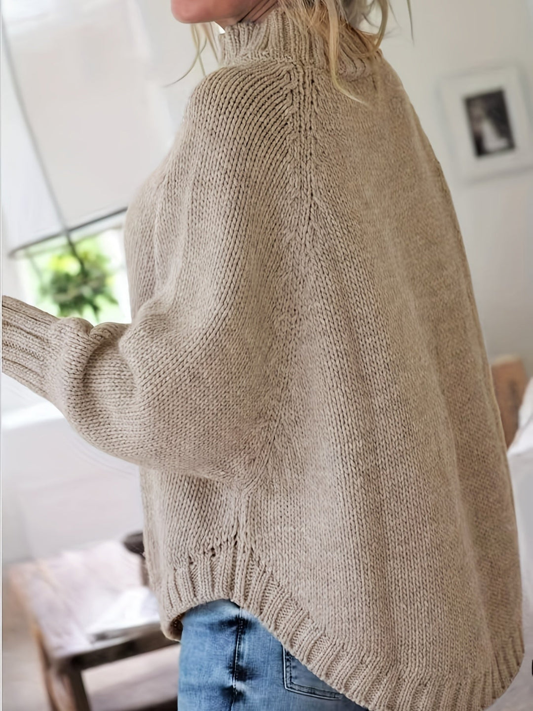 Heidi | Bequemer Vintage Kabelpullover für Damen mit Rollkragen und langen Ärmeln