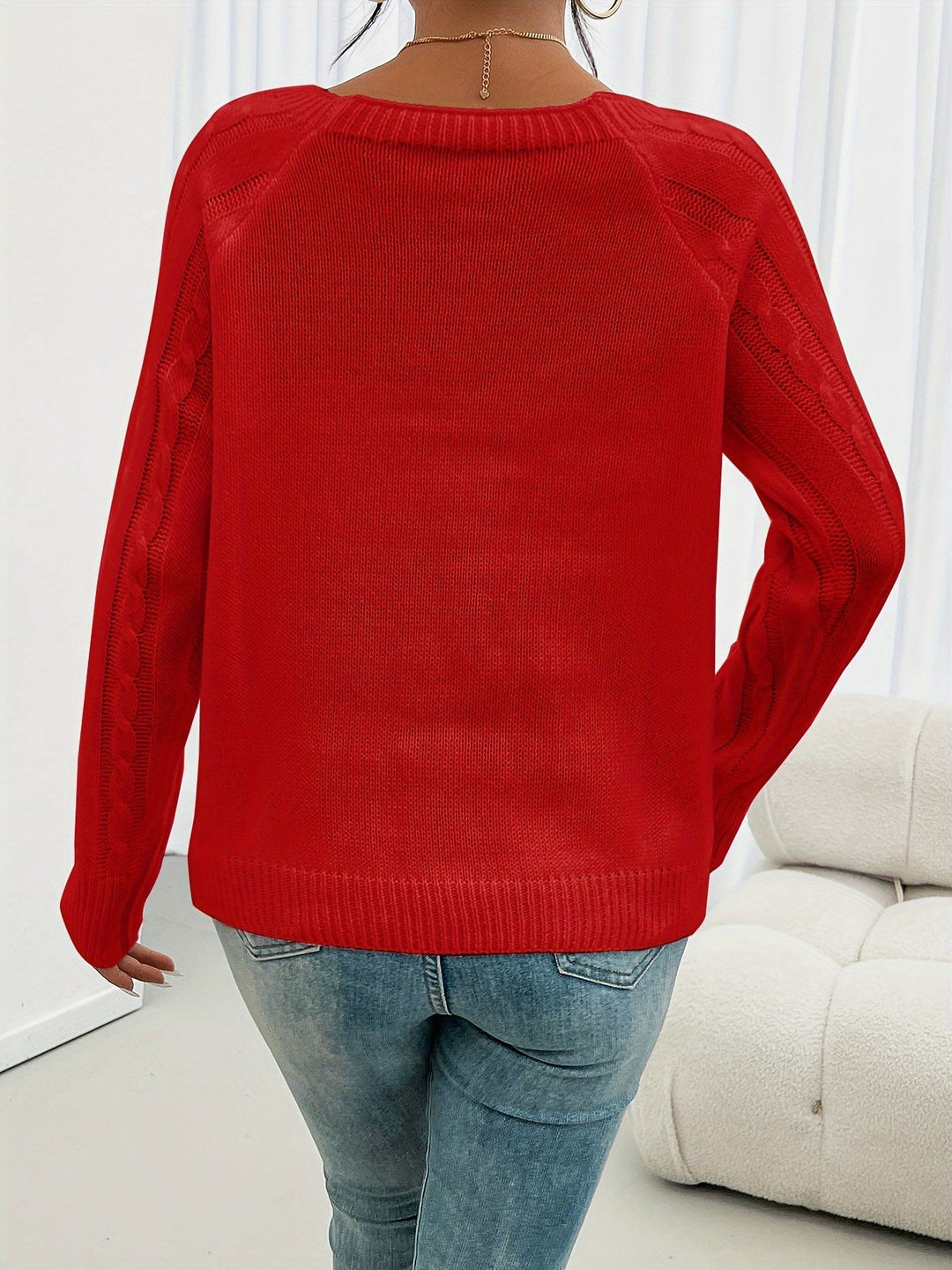 Marlene | Damenpullover mit Rundhalsausschnitt und langen Ärmeln