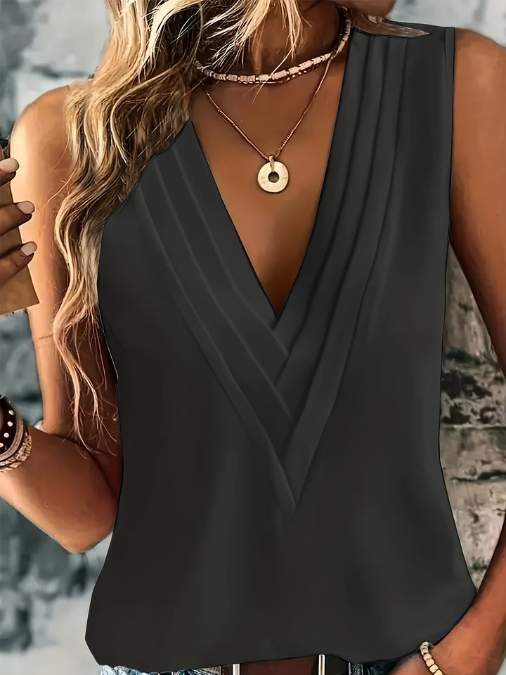 Carina | Elegante Bluse für Damen mit gerafftem V-Ausschnitt