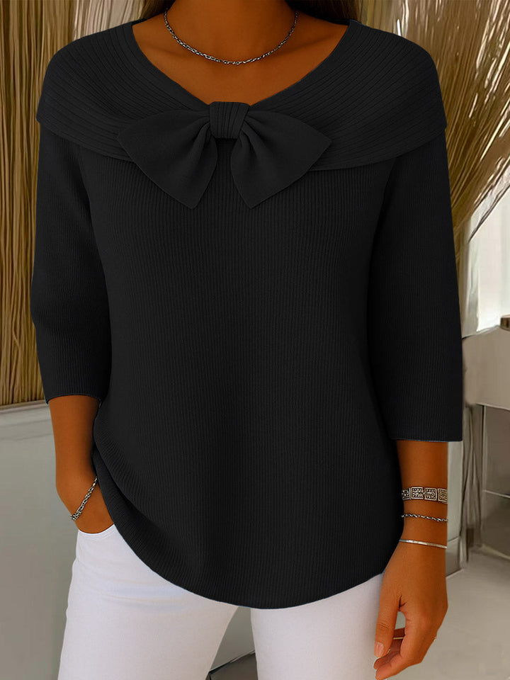 Helen | Eleganter Strickpullover für Damen mit Schleifendetail