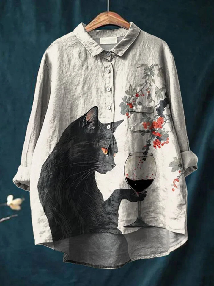Uluru | Katzenkunst T-Shirt mit langen Ärmeln