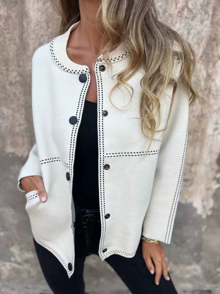 Jane | Klassische Strickjacke für Damen mit Knopfleiste