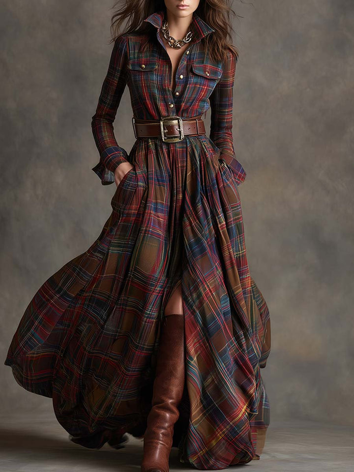 Evelyn | Klassisches, elegantes Hemdkleid für Damen mit langen Ärmeln