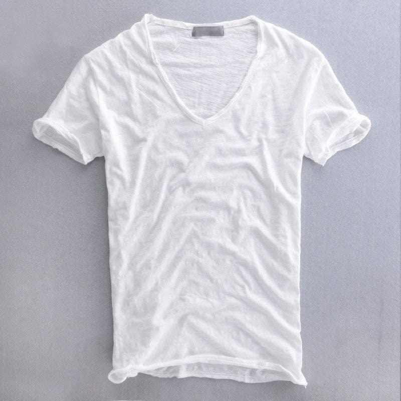 Michele | T-Shirt für Herren mit V-Ausschnitt und kurzen Ärmeln