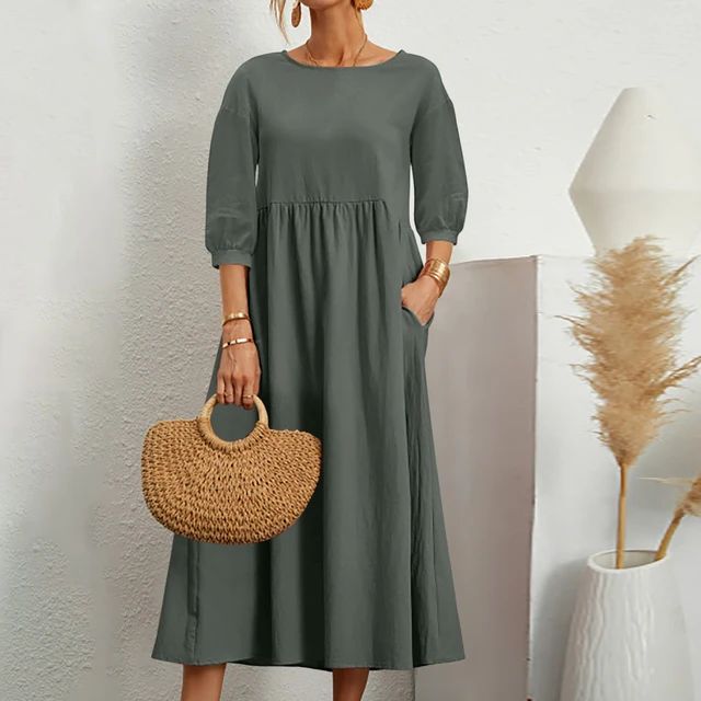 Brianna | Stilvolles, schmeichelhaftes Kleid mit Rundhalsausschnitt