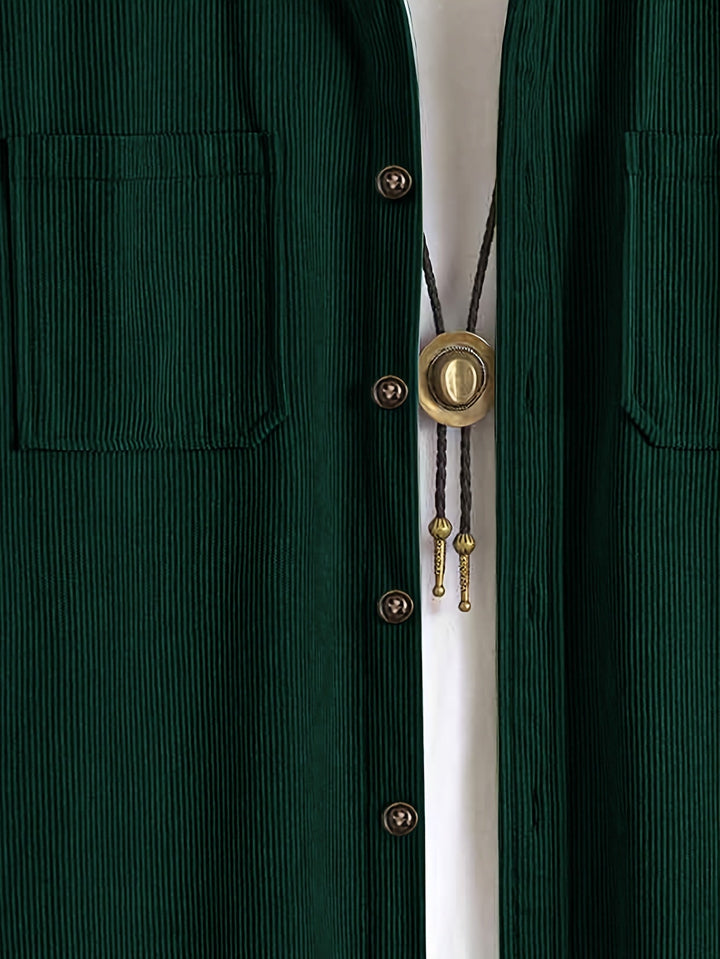 Lukas | Herren Langarm-Overshirt mit Knöpfen und Taschen