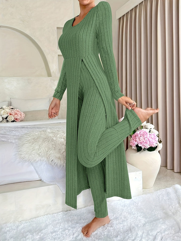 Aldea | Gemütliches Zwei-Teile Ribbed Lounge Set für Damen