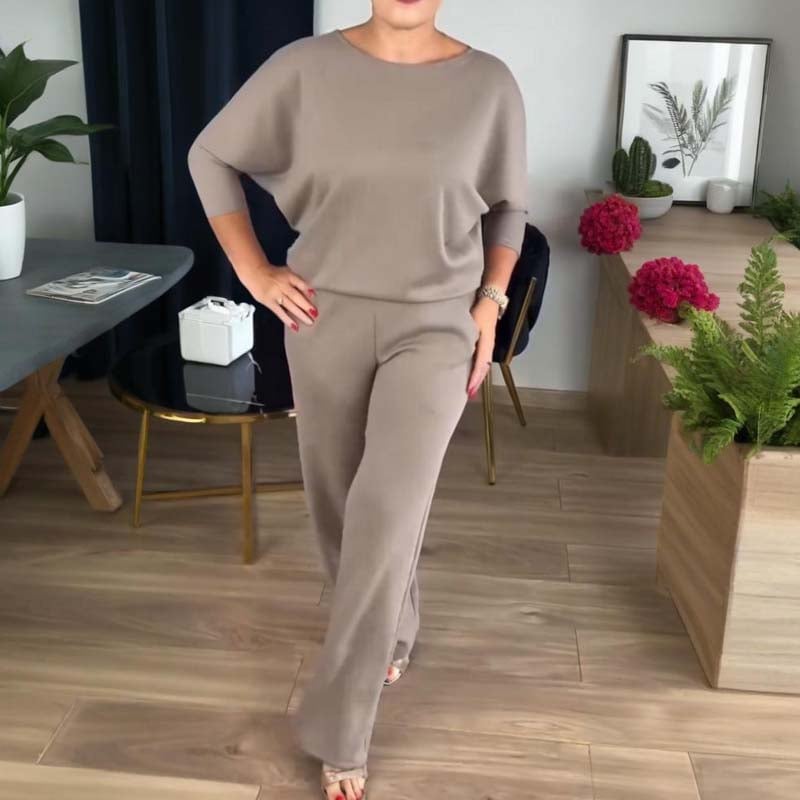 Schickes 3-teiliges Ensemble: Langer Cardigan, Top und Hose für Damen