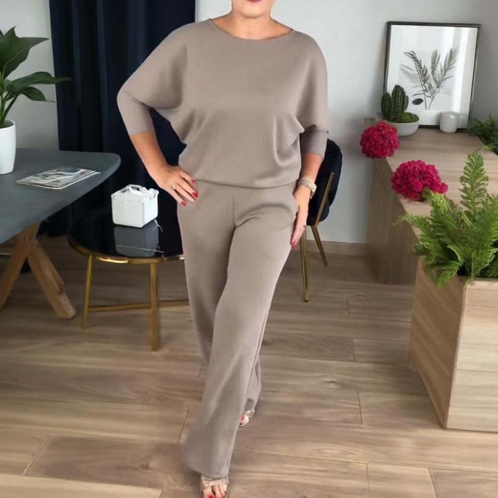 Schickes 3-teiliges Ensemble: Langer Cardigan, Top und Hose für Damen