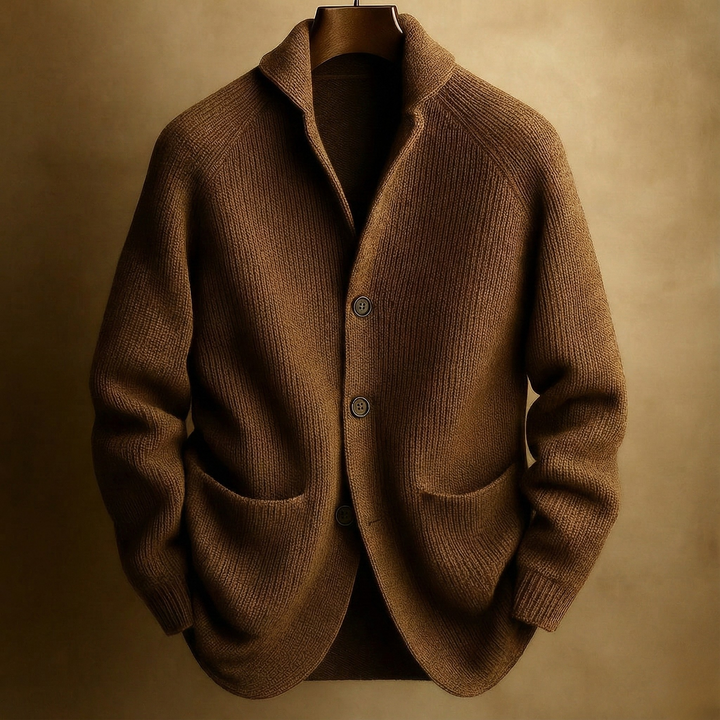 SILVORO | Herren Cordjacke mit V-Ausschnitt und langen Ärmeln