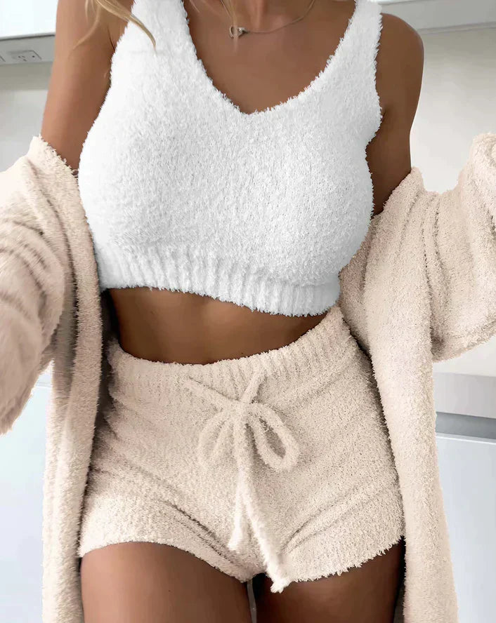 Emanuela | Kuscheliges Strickset für Damen mit Rundhalsausschnitt