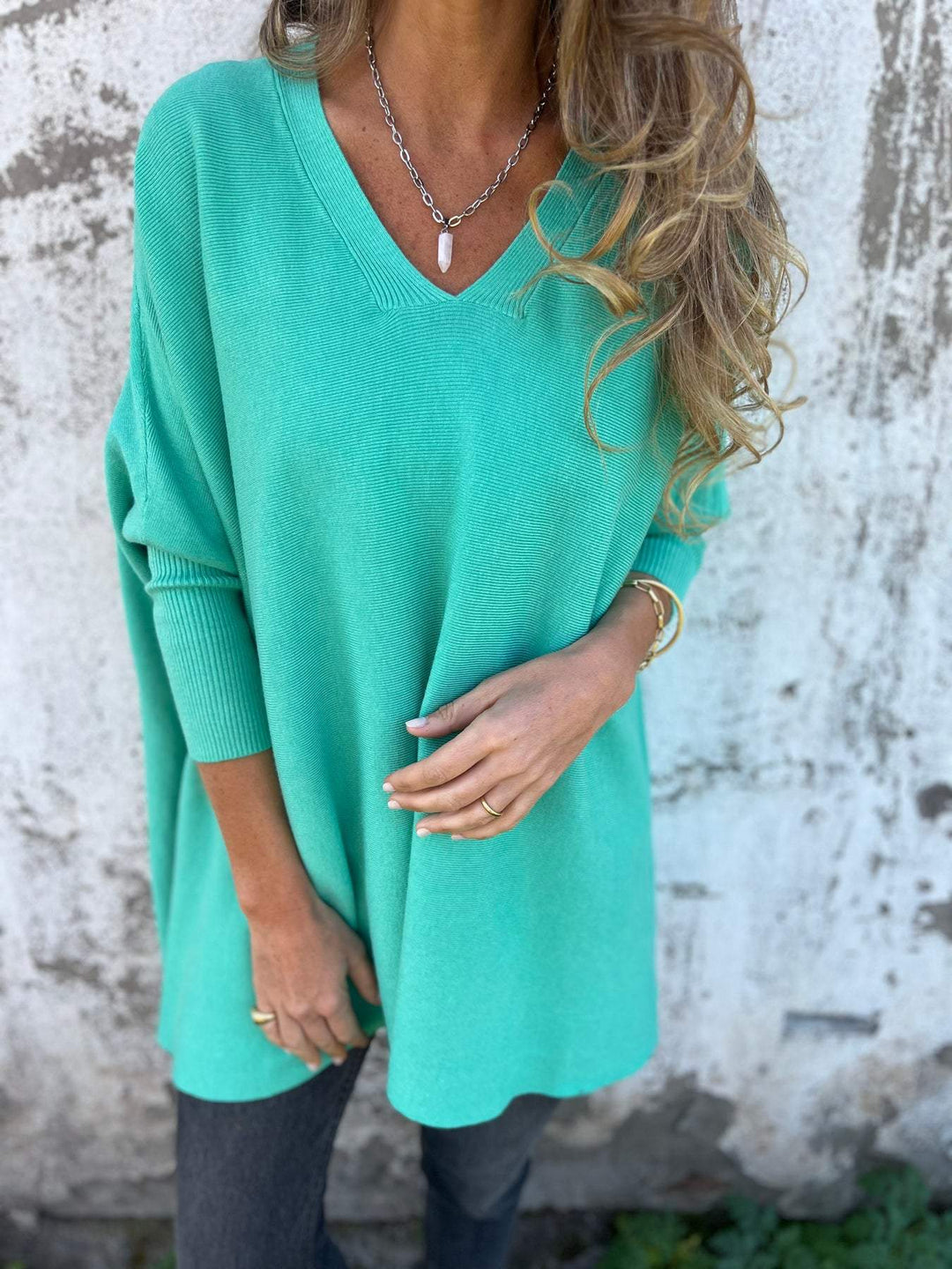 Hannah | V-Ausschnitt Pullover für Damen mit 3/4-Ärmeln und langen Ärmeln