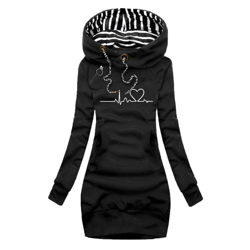 Cristina | Minikleid-Pullover für Damen mit Herzschlag-Print