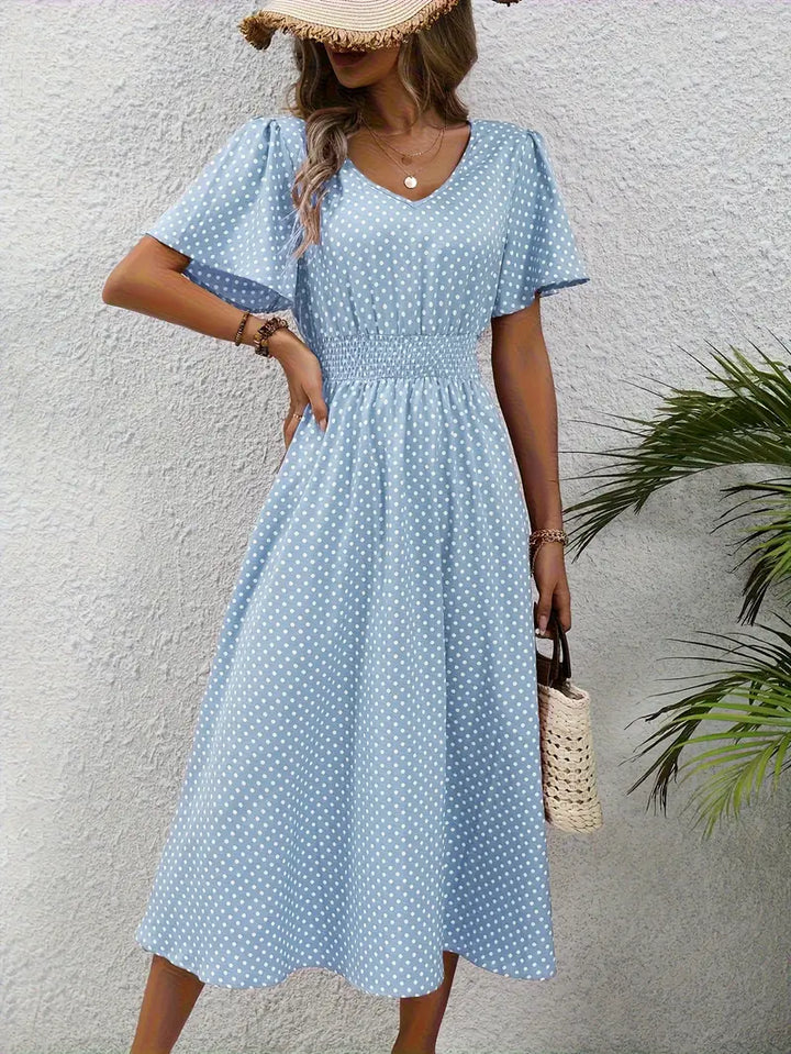 Livia | Damen Sommerkleid mit kurzen Ärmeln