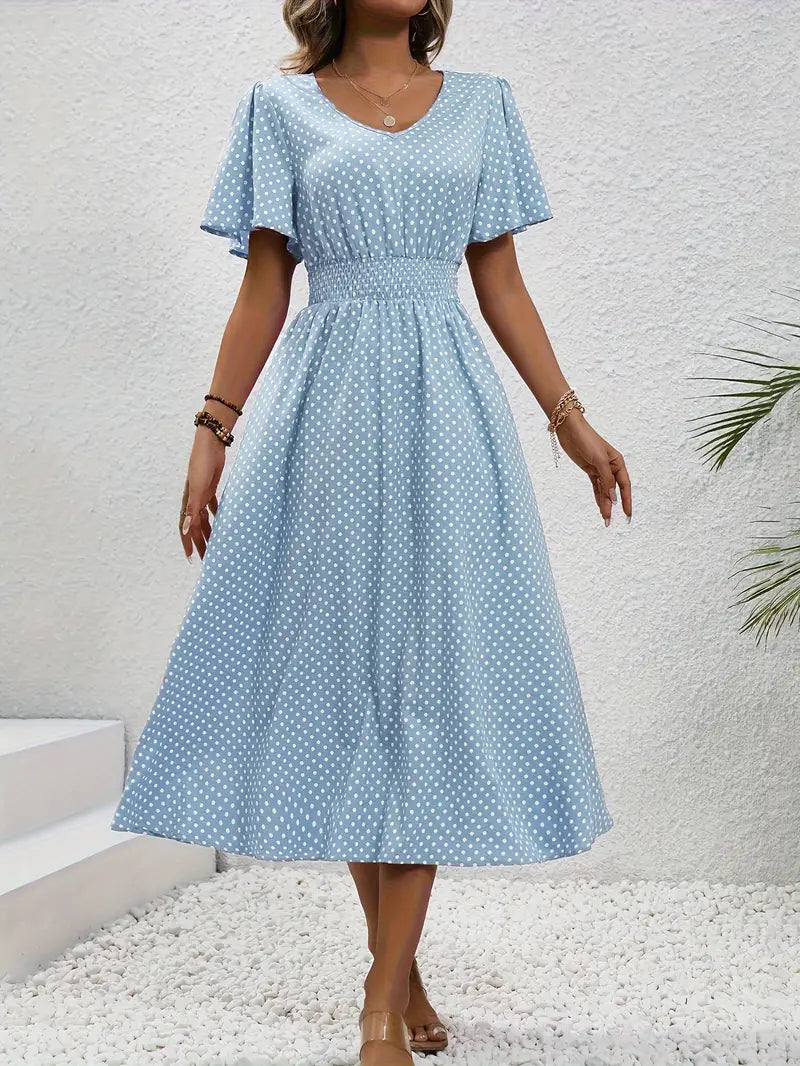 Livia | Damen Sommerkleid mit kurzen Ärmeln