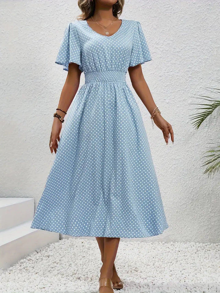 Livia | Damen Sommerkleid mit kurzen Ärmeln