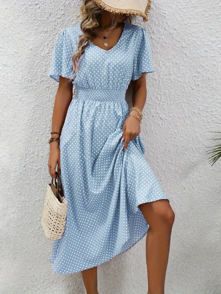 Livia | Damen Sommerkleid mit kurzen Ärmeln