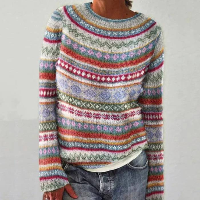 Lily | Stilvoller Retro-Pullover mit langen Ärmeln