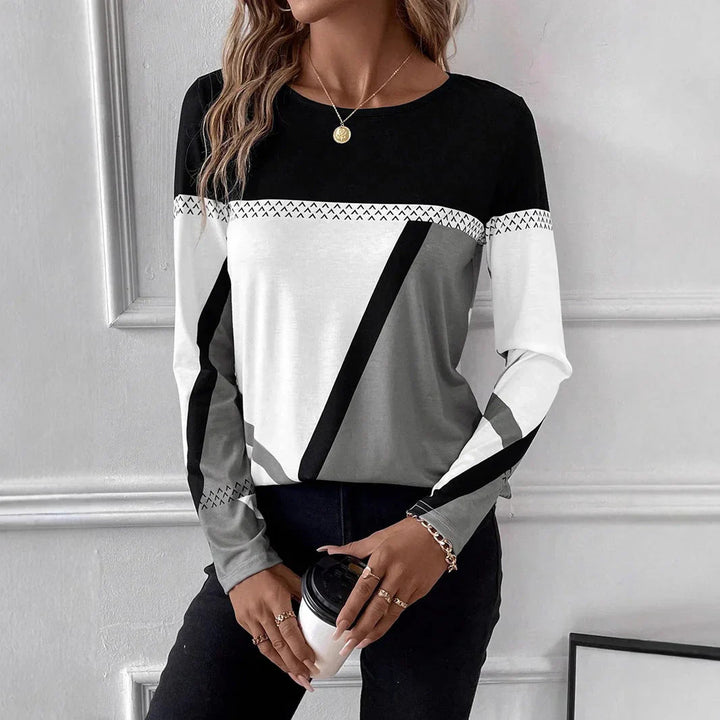 Tine | Stilvolles Langarmshirt für Damen mit Rundhalsausschnitt und langen Ärmeln