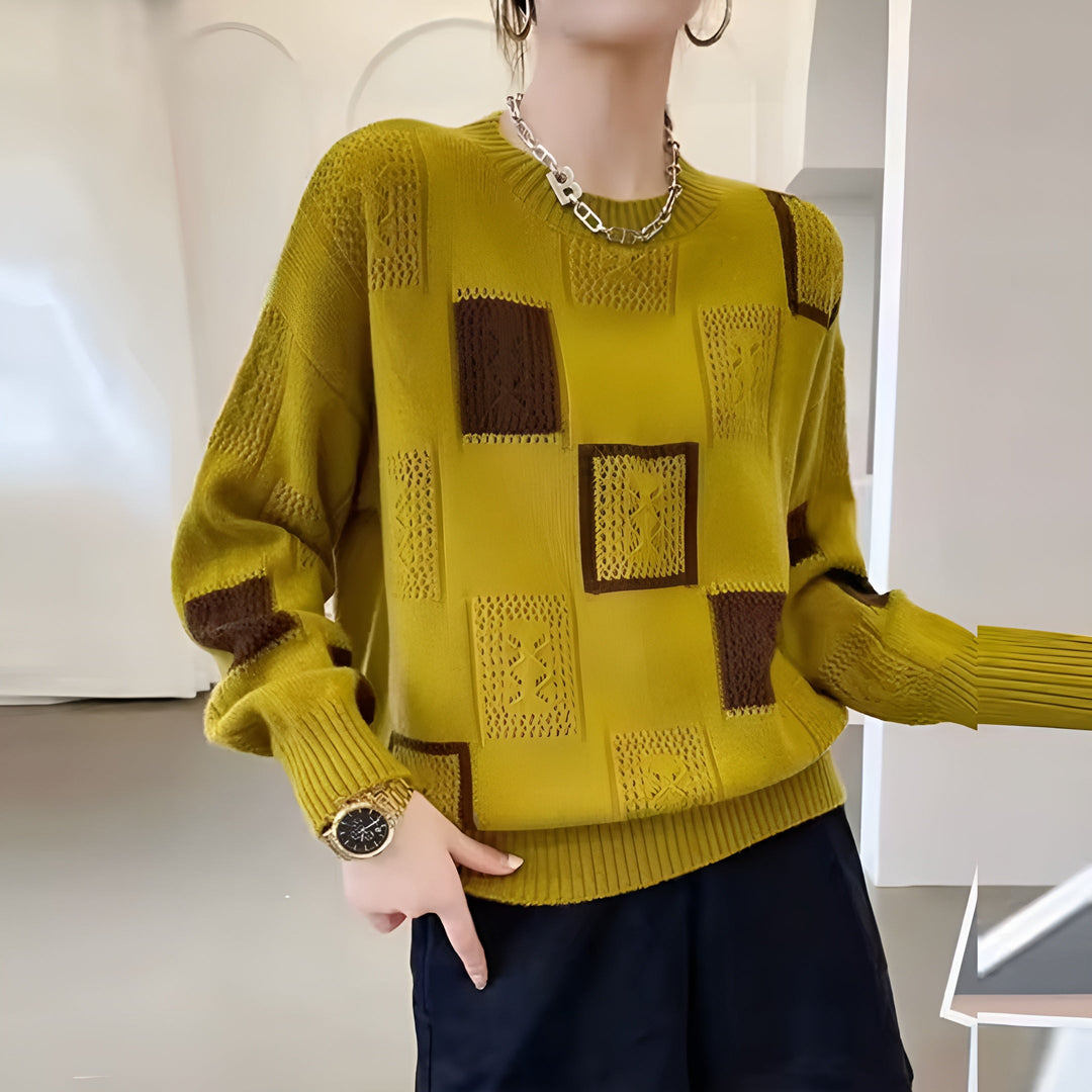 Alida | Elegantes Strick-Sweatshirt für Damen mit Rundhalsausschnitt