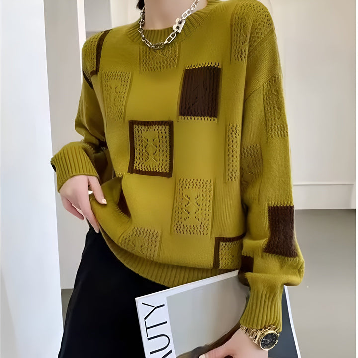 Alida | Elegantes Strick-Sweatshirt für Damen mit Rundhalsausschnitt