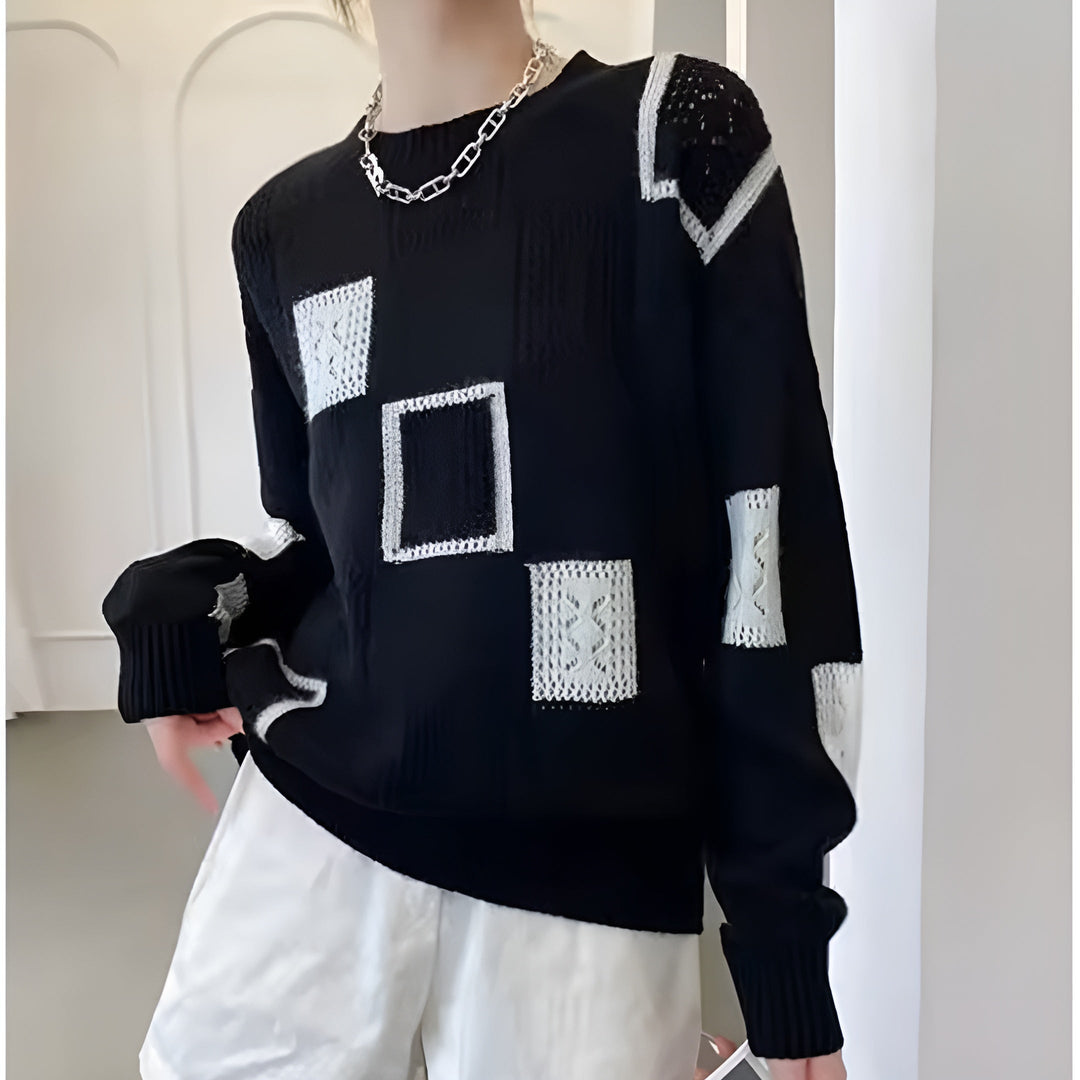 Alida | Elegantes Strick-Sweatshirt für Damen mit Rundhalsausschnitt