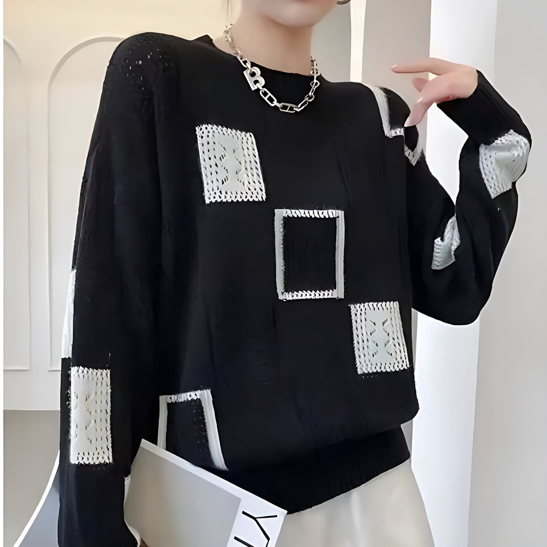 Alida | Elegantes Strick-Sweatshirt für Damen mit Rundhalsausschnitt
