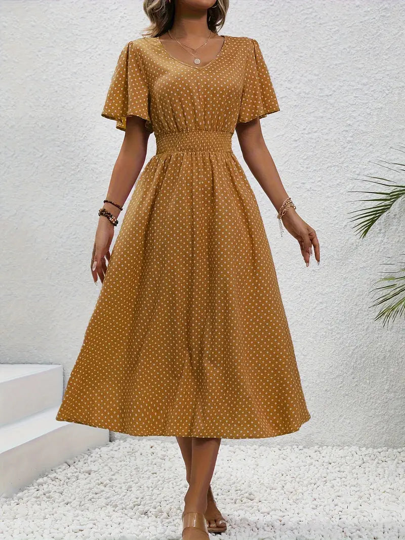 Livia | Damen Sommerkleid mit kurzen Ärmeln