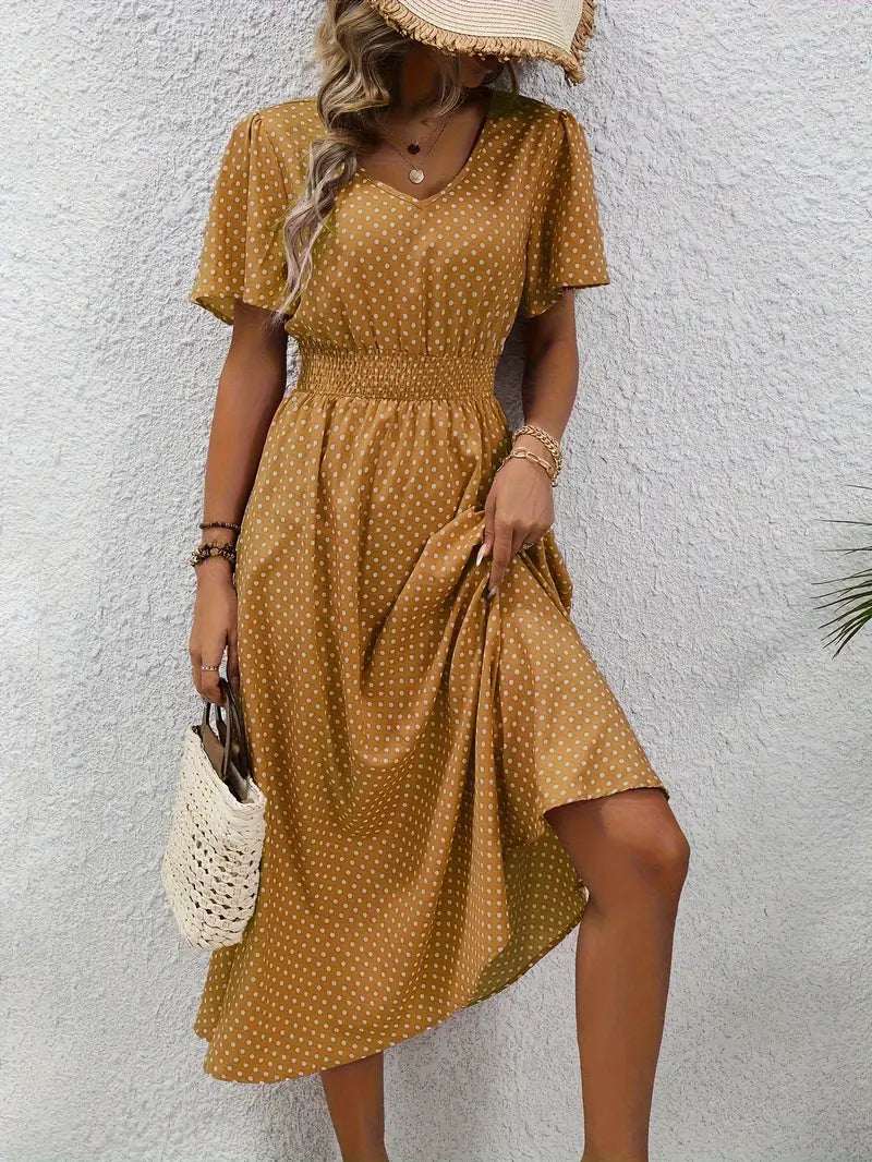 Livia | Damen Sommerkleid mit kurzen Ärmeln